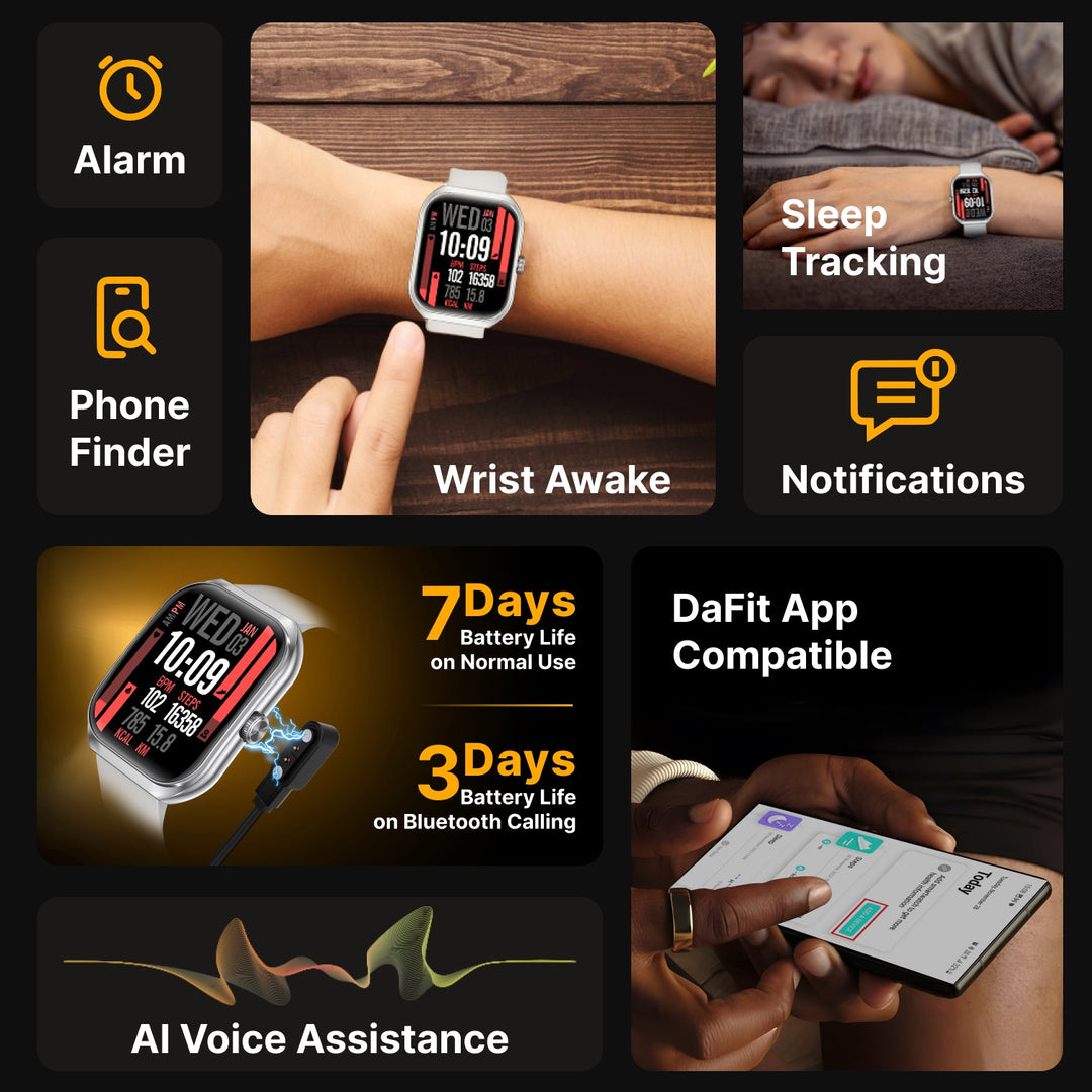 Timex Smart Progen 1.95" (4.95 cm) Curved AMOLED Display with Functional Crown and BT Calling Smartwatch For Unisex - TWTXW802T