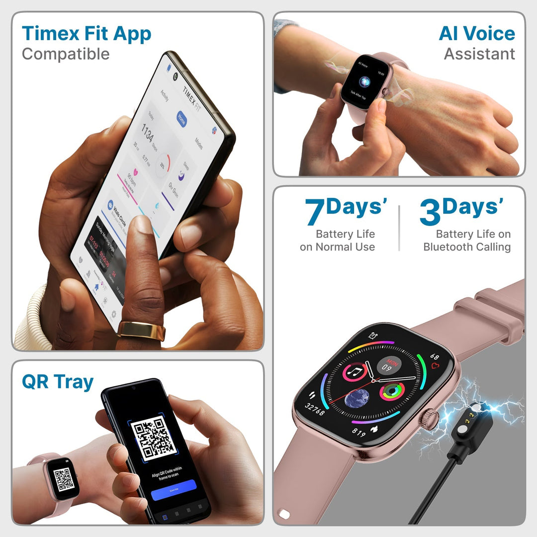 Timex IConnect Arc 2.01"(5.1 Cm) Display With BT Calling Smartwatch For Unisex - TWIXW1401T