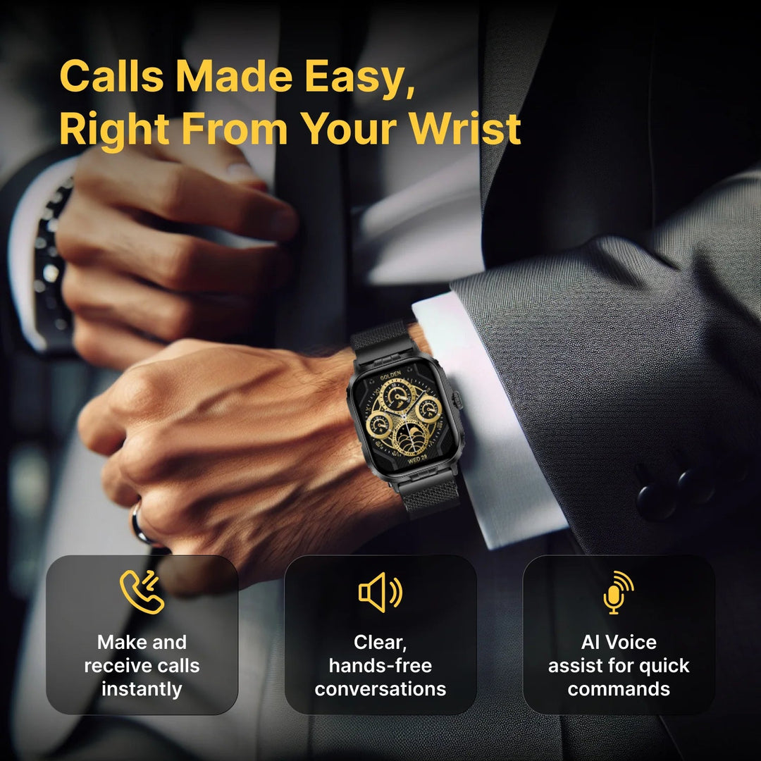 Timex iConnect Go+ 1.83"(4.64 cm) Display with Metallic Body and BT Calling Smartwatch For Unisex - TWIXW1002T