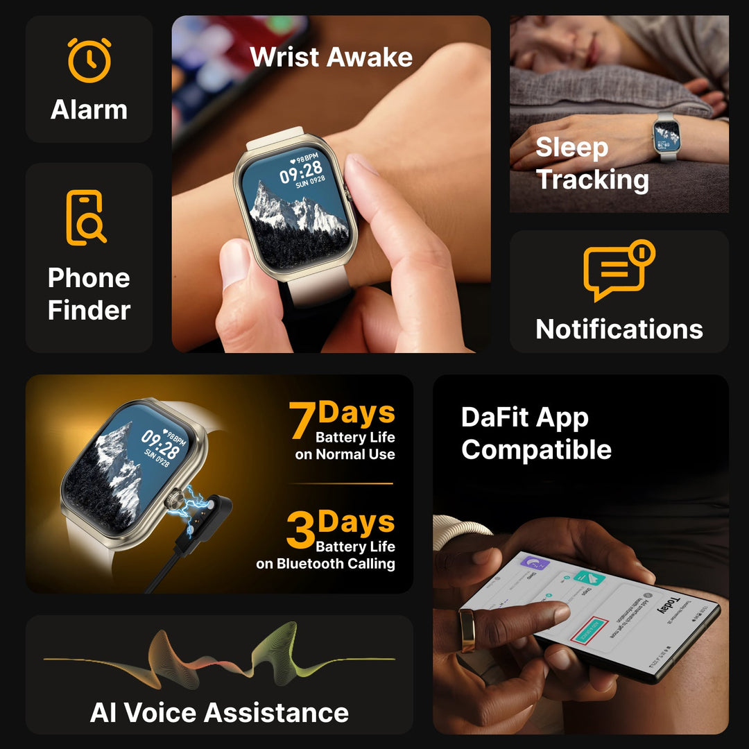 Timex Smart Progen 1.95" (4.95 cm) Curved AMOLED Display with Functional Crown and BT Calling Smartwatch For Unisex - TWTXW801T