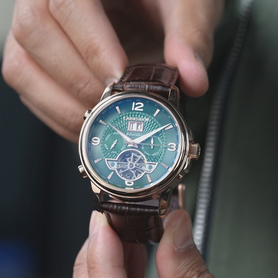 Earnshaw Marylebone Watches Hunter Rose Green