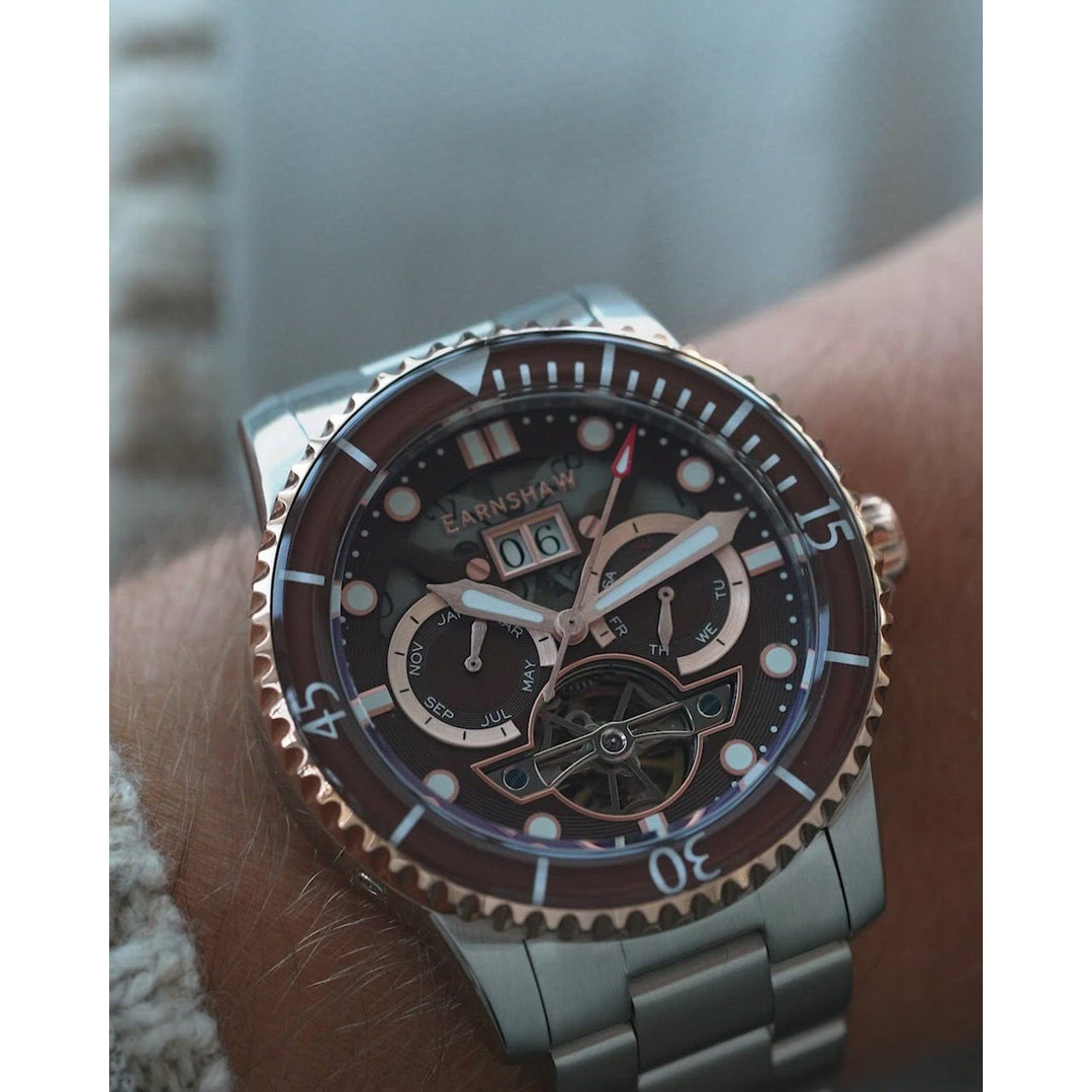 Earnshaw Duncan Grande Date Open Heart Automatic Sunset Brown