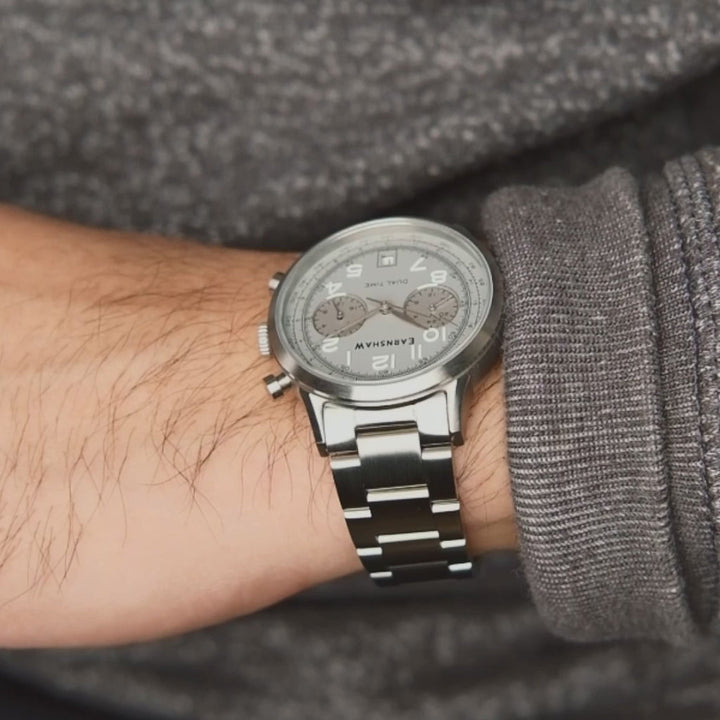 Earnshaw Ampere Dual Time Multifunction Light Grey