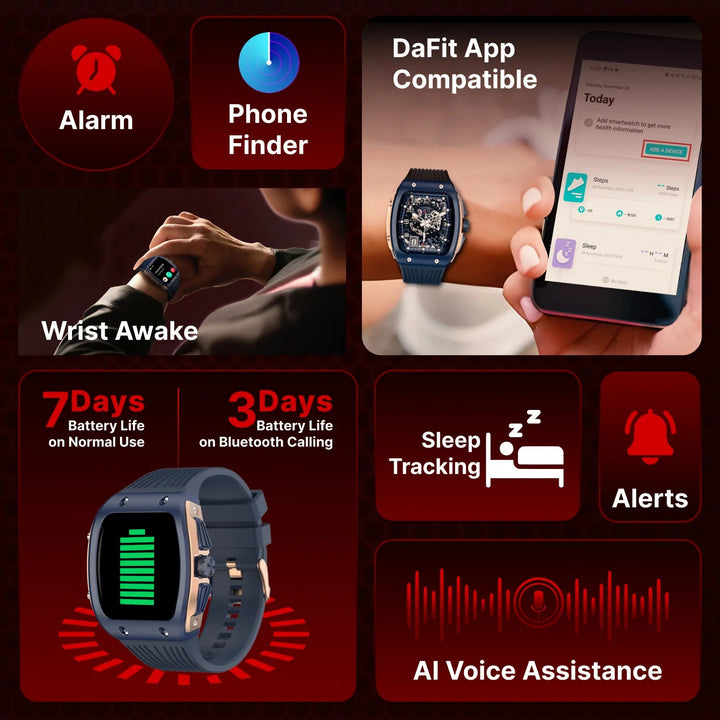 Timex Smart Coregen 1.76" (4.47 cm) Display with Functional Crown and BT Calling Smartwatch For Unisex - TWTXW901T