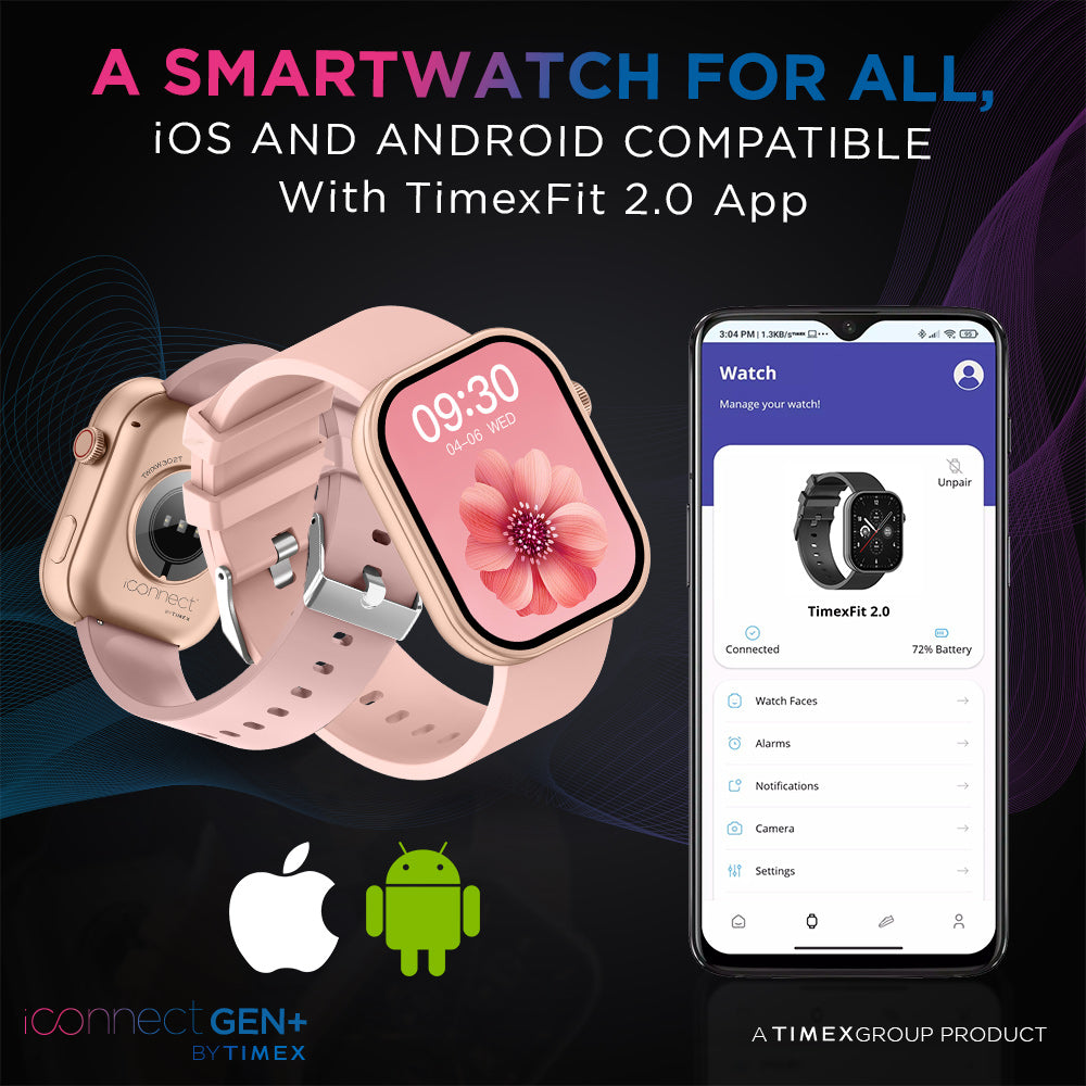 Timex IConnect Gen+ Smartwatch|2.01" TFT Display With 240x296 Pixel Resolution|Rotational Crown|Single Sync Bluetooth Calling|AI Voice Assist|100+ Sports Modes|200+ Watchfaces|Upto 7 Days Battery(Normal Usage) - TWIXW302T