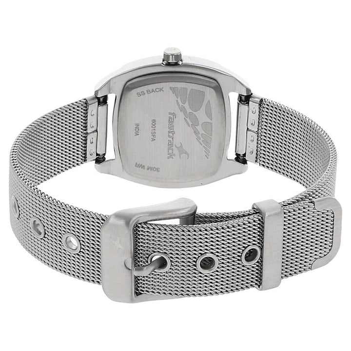 Fastrack Quartz Analog Silver Dial Metal Strap Watch for Girls NP6001SM01
