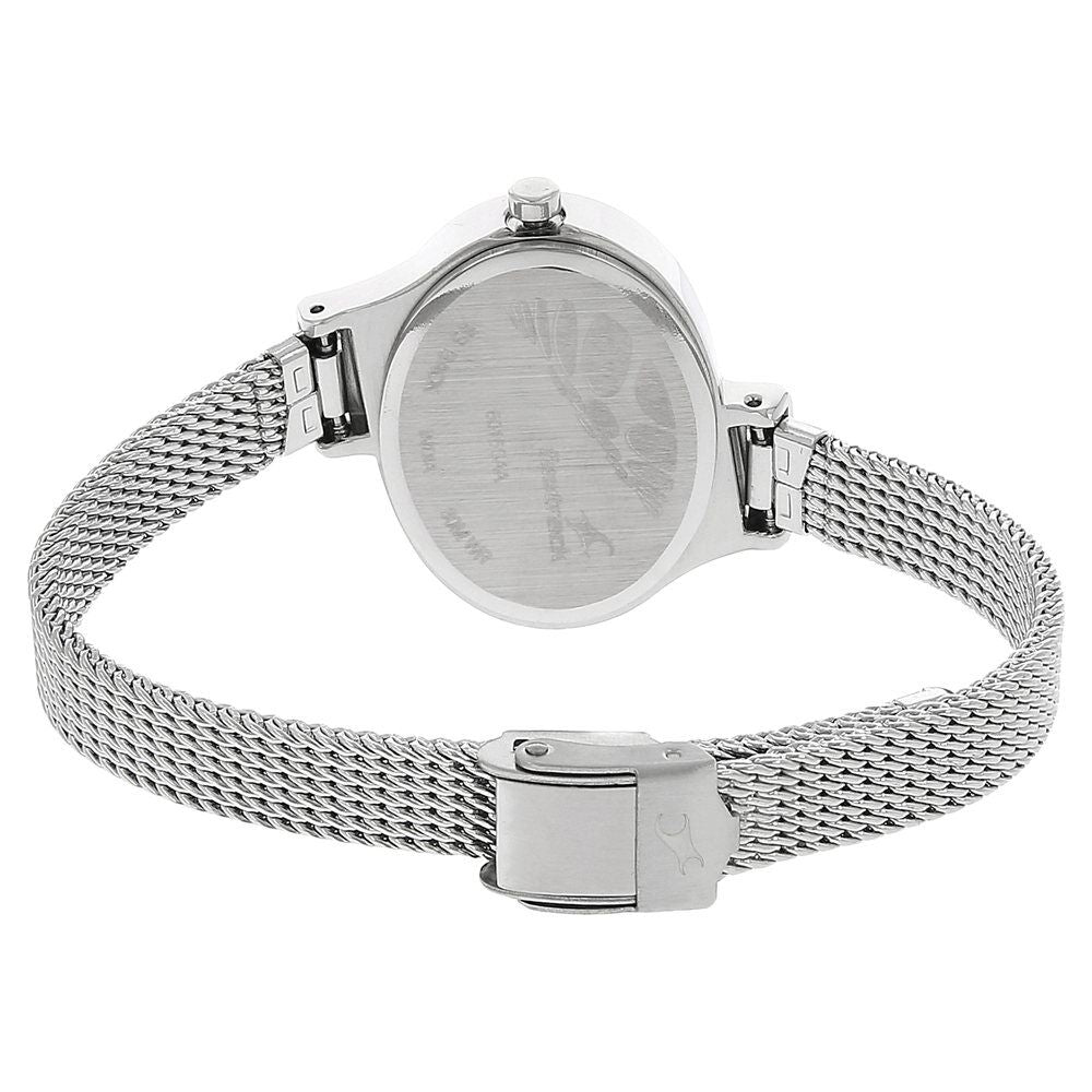 Fastrack Quartz Analog Silver Dial Stainless Steel Strap Watch for Girls NS6015SM01