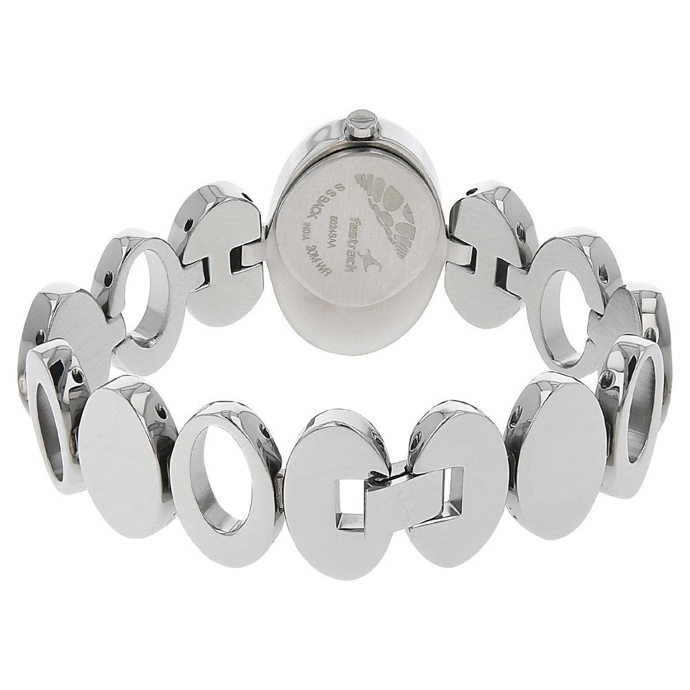 Fastrack Quartz Analog Black Dial Metal Strap Watch for Girls NS6024SM01