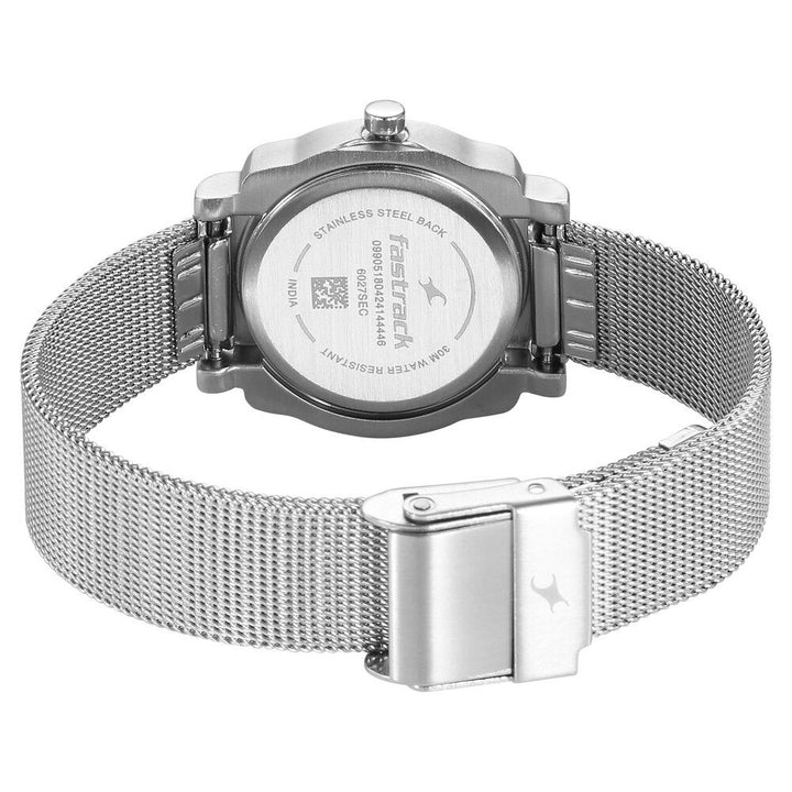 Fastrack Quartz Analog Silver Dial Stainless Steel Strap Watch for Girls NP6027SM01