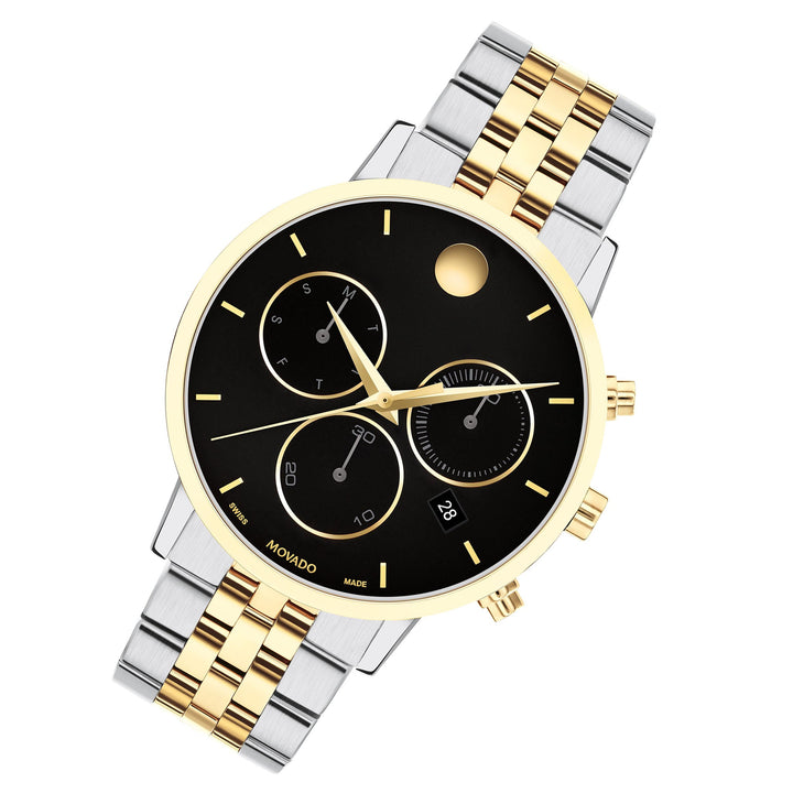 Movado Swiss Chronograph Men's Watch in Stainless Steel and Black Dial
