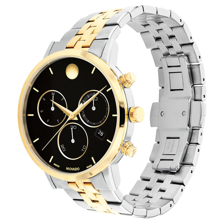 Movado Swiss Chronograph Men's Watch in Stainless Steel and Black Dial