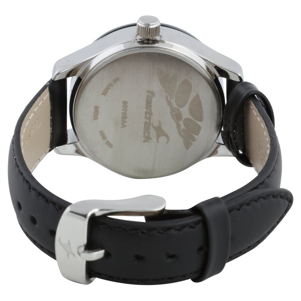 Fastrack Monochrome Quartz Multifunction Black Dial Leather Strap Watch for Girls NP6078SL11