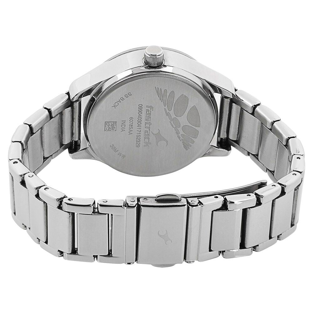 Fastrack Quartz Multifunction Pink Dial Stainless Steel Strap Watch for Girls NP6078SM07