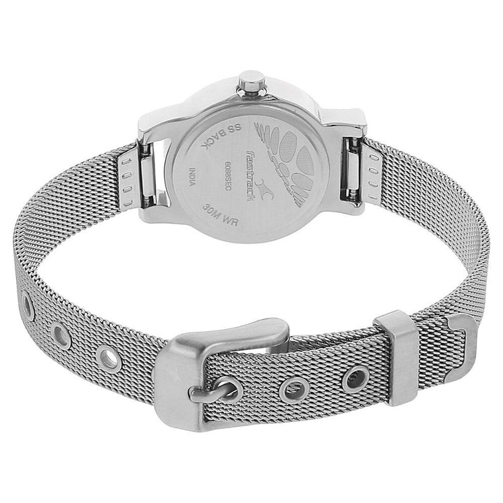 Fastrack Quartz Analog Black Dial Metal Strap Watch for Girls NP6088SM01