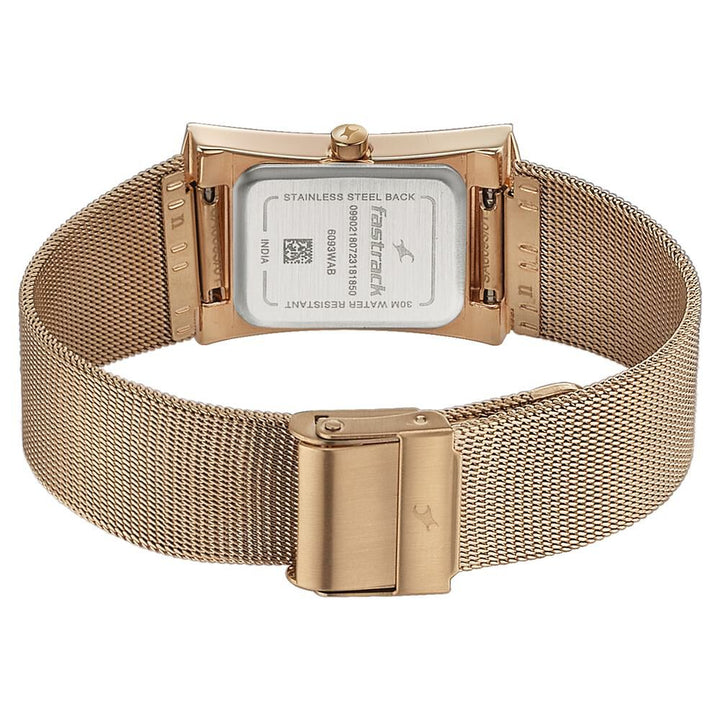 Fastrack Pulse Quartz Analog Two Toned Dial Stainless Steel Strap Watch for Girls 6093WM01