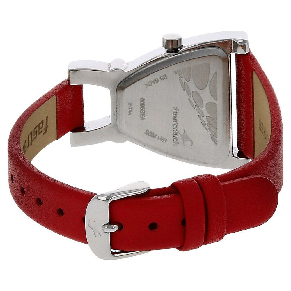 Fastrack Quartz Analog Black Dial Leather Strap Watch for Girls NS6095SL03