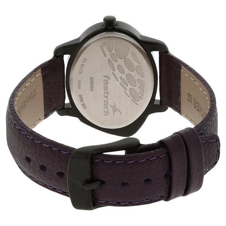 Fastrack Quartz Analog Silver Dial Leather Strap Watch for Girls NP6098NL01