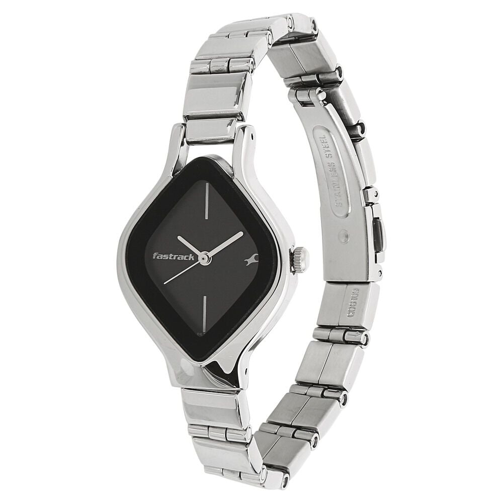 Fastrack Quartz Analog Black Dial Stainless Steel Strap Watch for Girls NR6109SM02