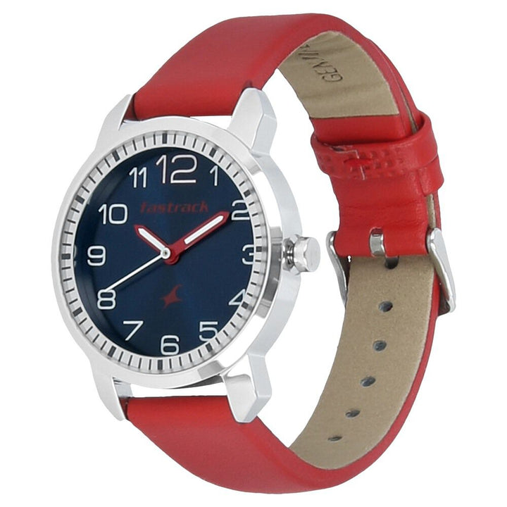 Fastrack Quartz Analog Blue Dial Leather Strap Watch for Girls NP6111SL02