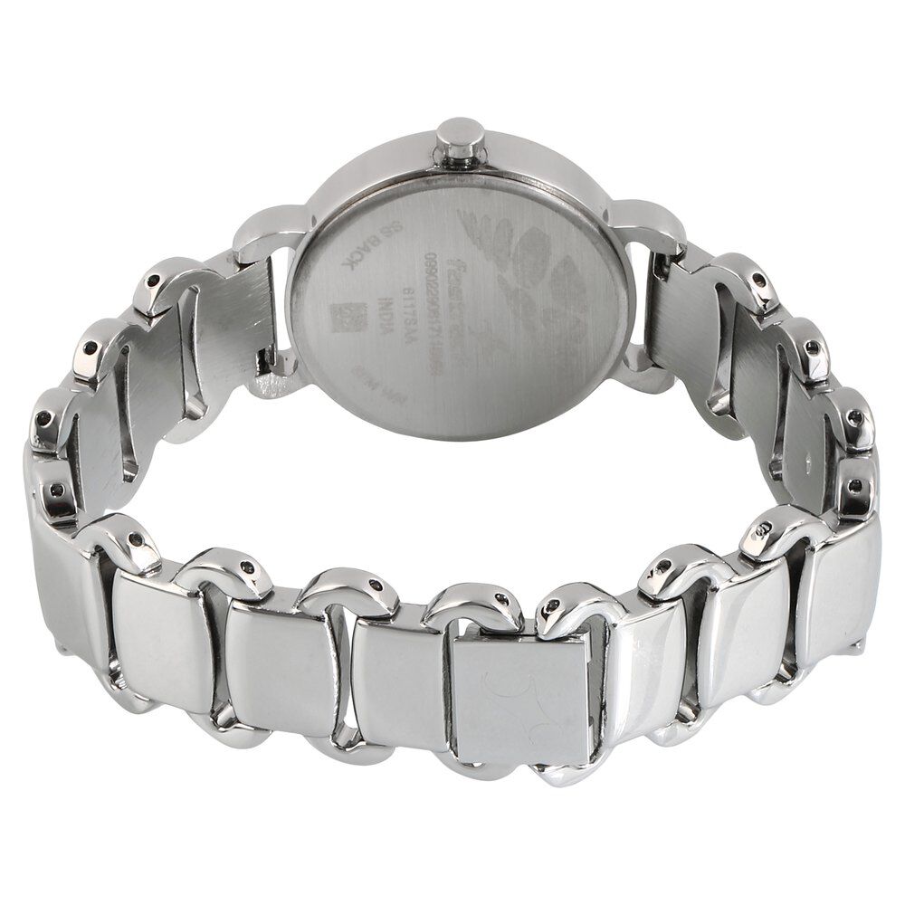 Fastrack Quartz Analog Black Dial Metal Strap Watch for Girls NS6117SM01