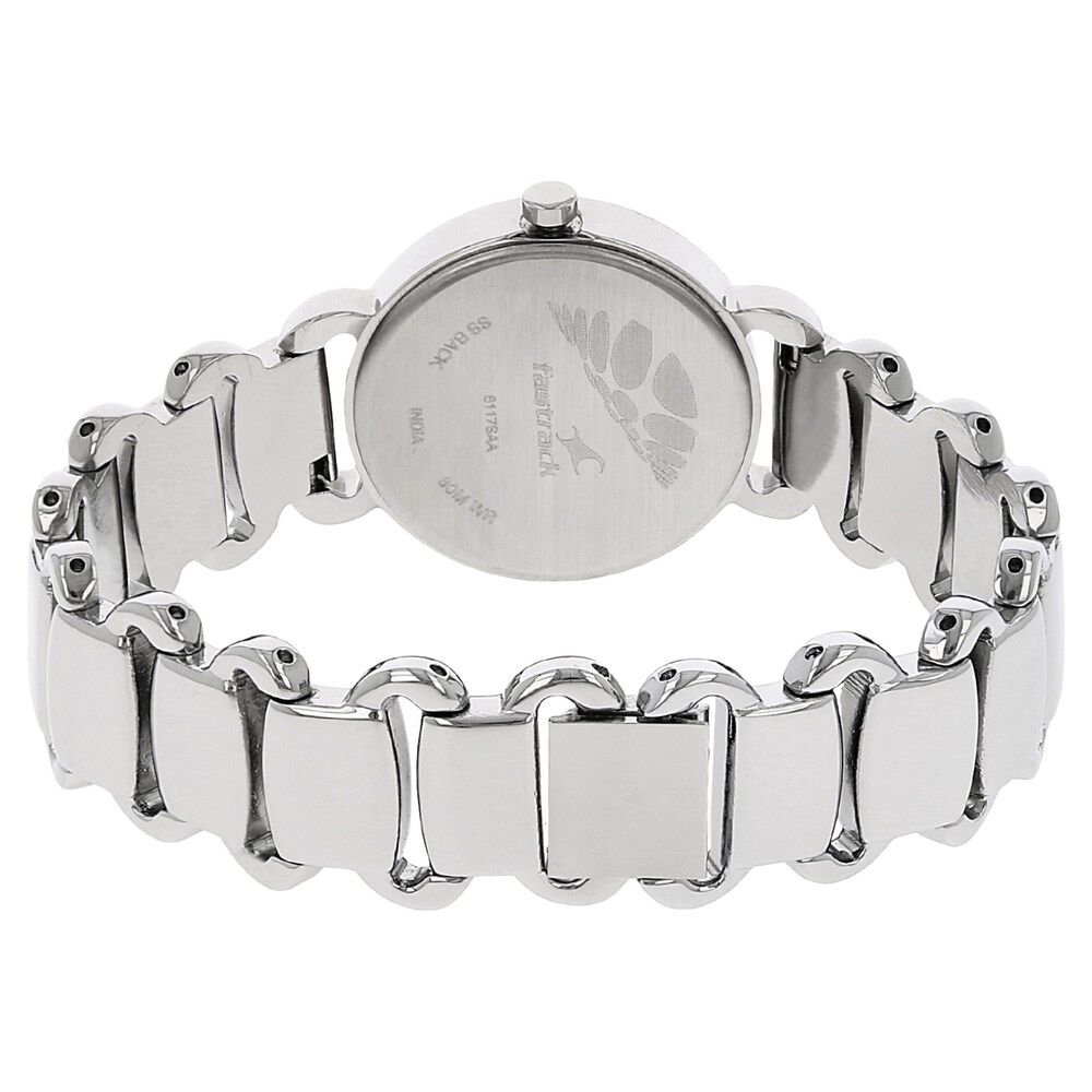 Fastrack Quartz Analog Purple Dial Stainless Steel Strap Watch for Girls NS6117SM02