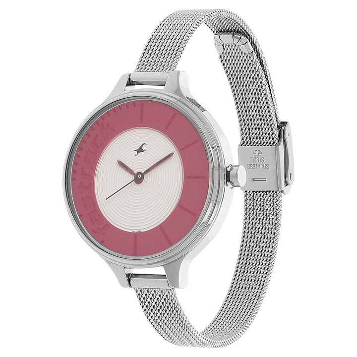 Fastrack Quartz Analog Bicolour Dial Stainless Steel Strap Watch for Girls NP6122SM01