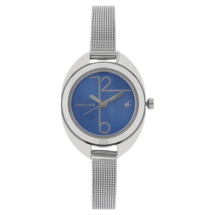 Fastrack Quartz Analog Blue Dial Metal Strap Watch for Girls NP6125SM01