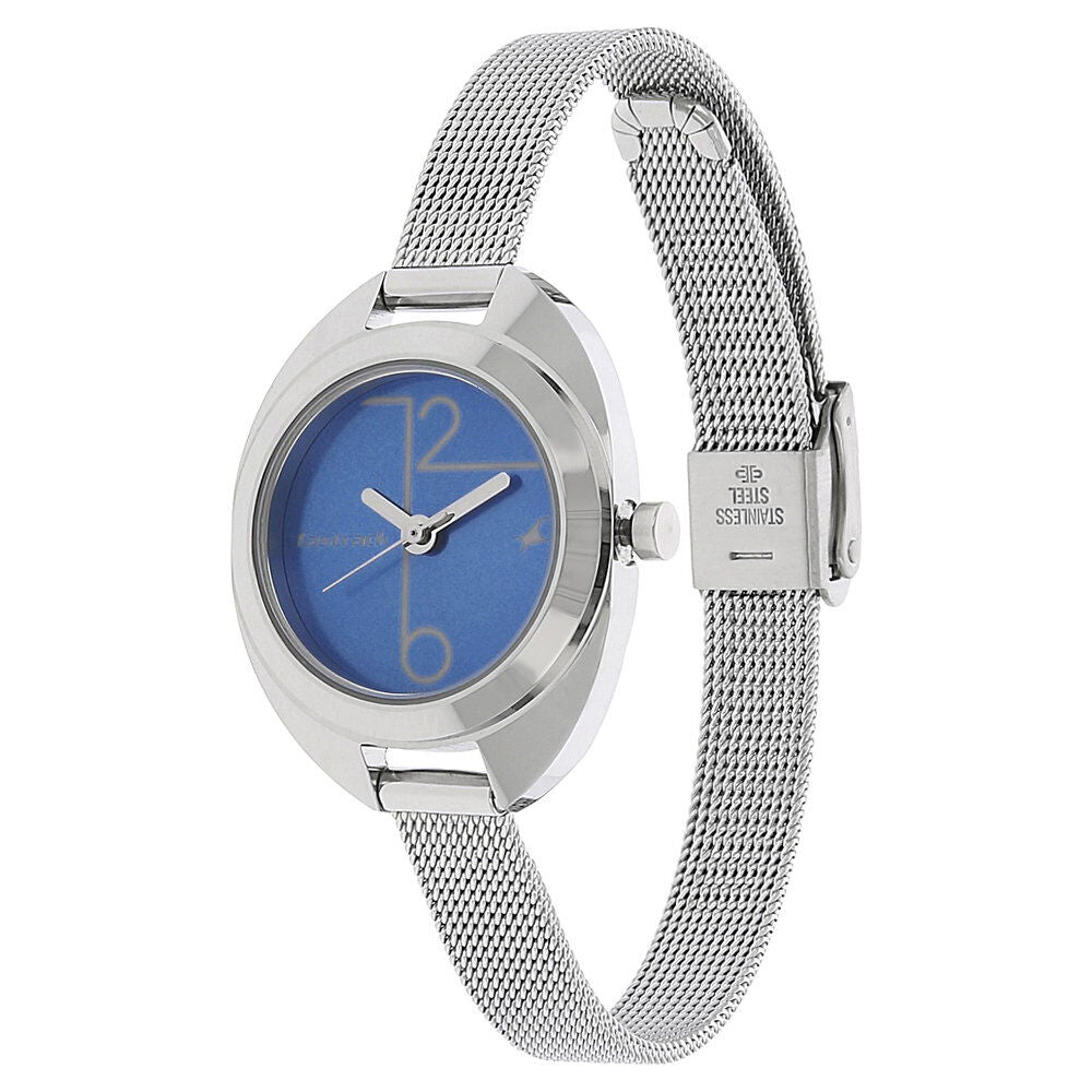 Fastrack Quartz Analog Blue Dial Metal Strap Watch for Girls NP6125SM01
