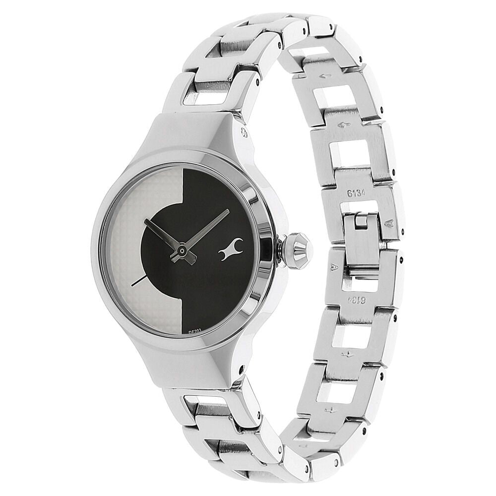 Fastrack Quartz Analog Bicolour Dial Metal Strap Watch for Girls NS6134SM01
