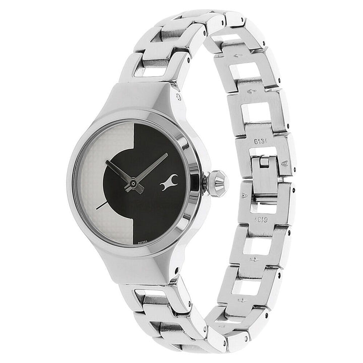 Fastrack Quartz Analog Bicolour Dial Metal Strap Watch for Girls NS6134SM01