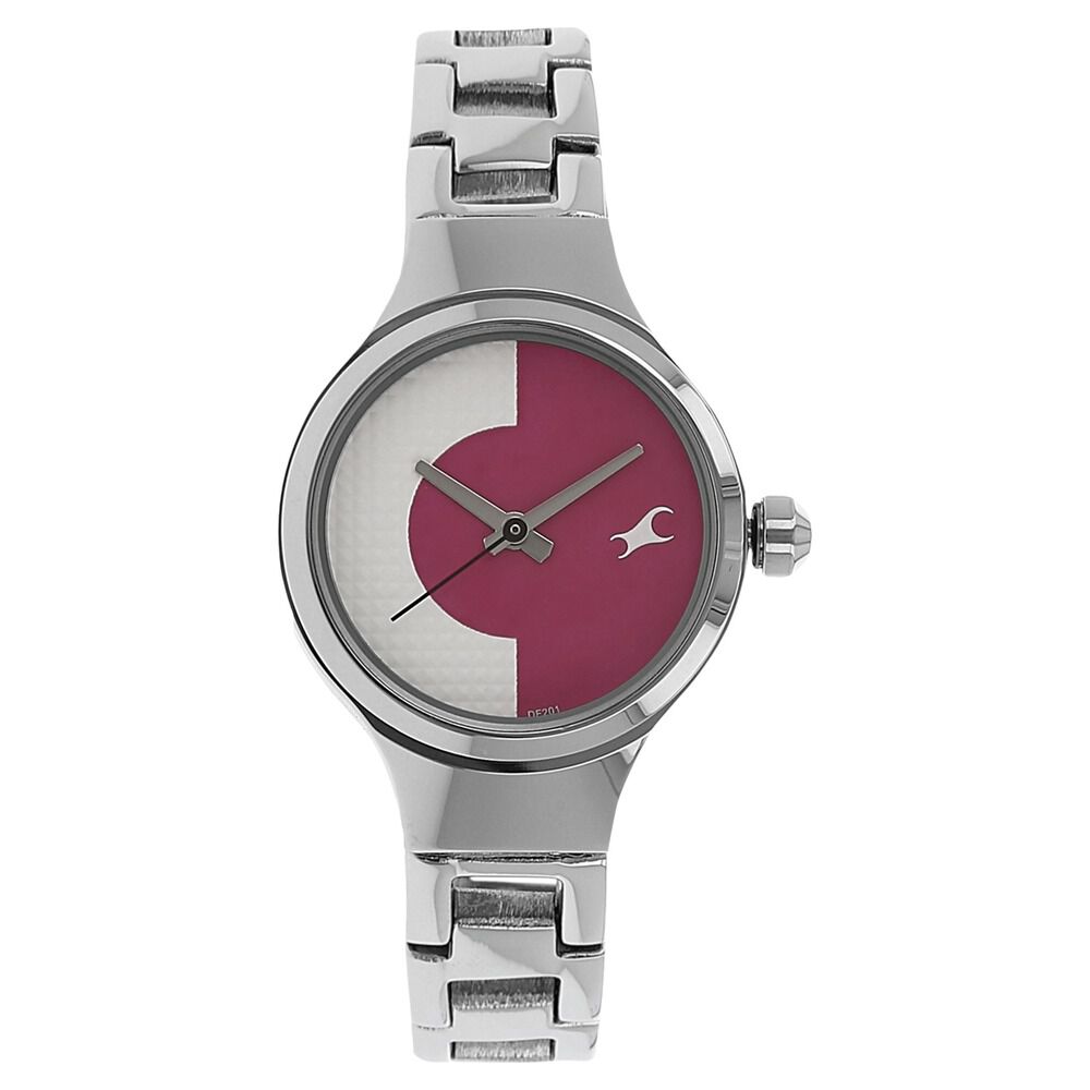 Fastrack Quartz Analog Bicolour Dial Metal Strap Watch for Girls NP6134SM02