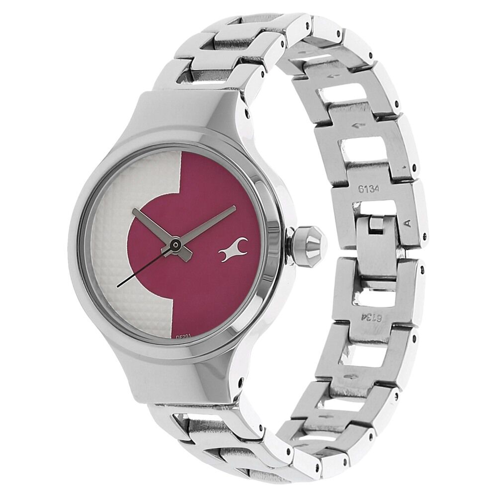 Fastrack Quartz Analog Bicolour Dial Metal Strap Watch for Girls NP6134SM02