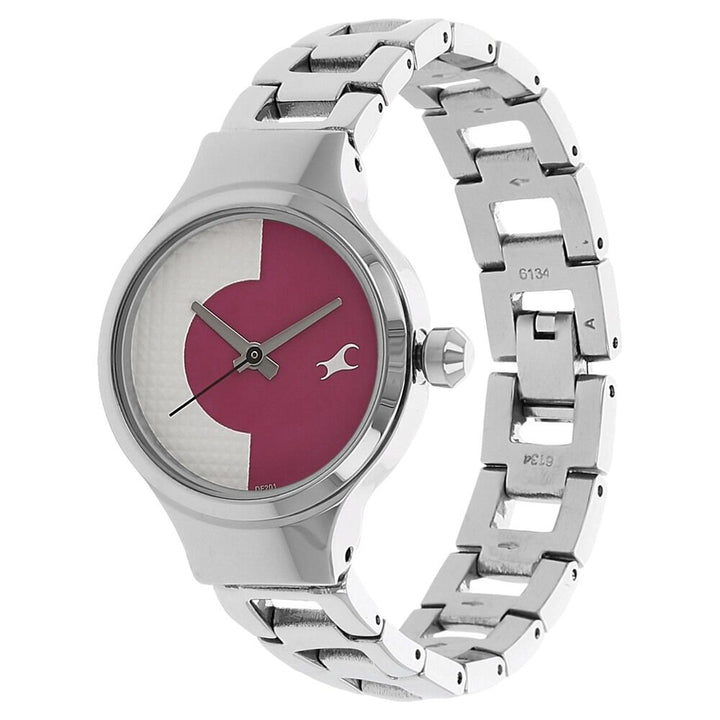 Fastrack Quartz Analog Bicolour Dial Metal Strap Watch for Girls NP6134SM02