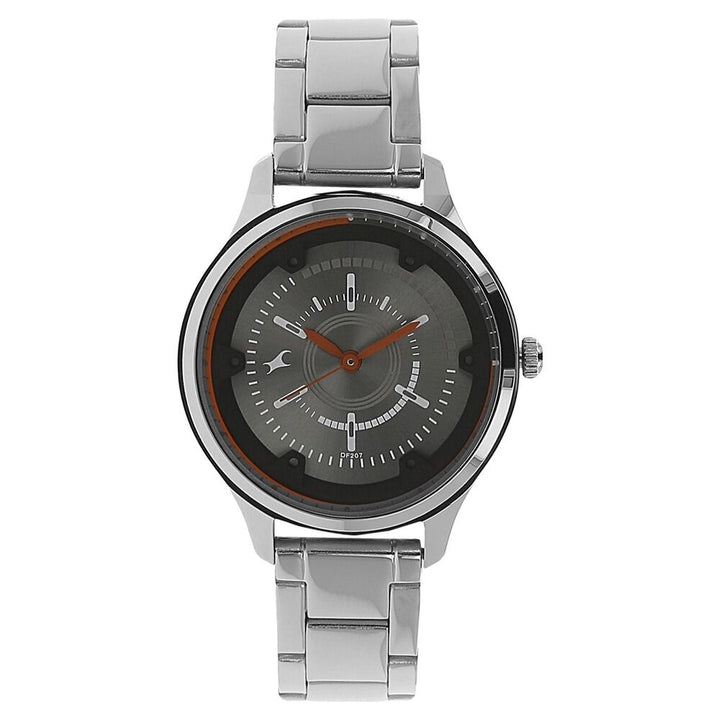 Fastrack Quartz Analog Grey Dial Metal Strap Watch for Girls NK6138SM01