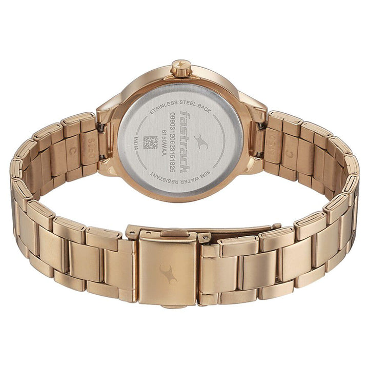 Fastrack Pulse Quartz Analog Pink Dial Stainless Steel Strap Watch for Girls 6150WM01
