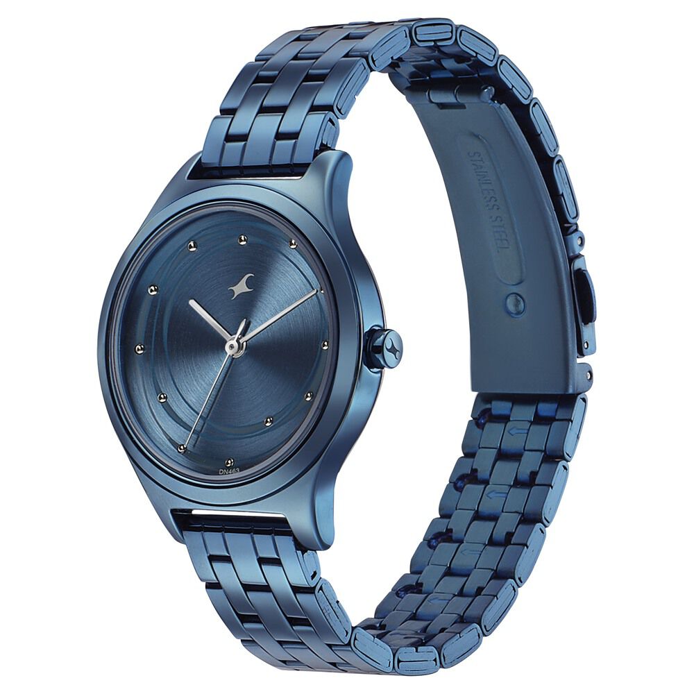 Fastrack Style Up Blue Dial Stainless Steel Strap Watch for Girls NS6152QM01