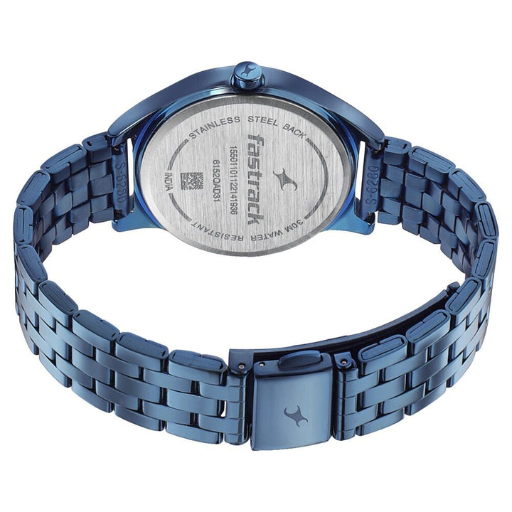Fastrack Style Up Blue Dial Stainless Steel Strap Watch for Girls NS6152QM01