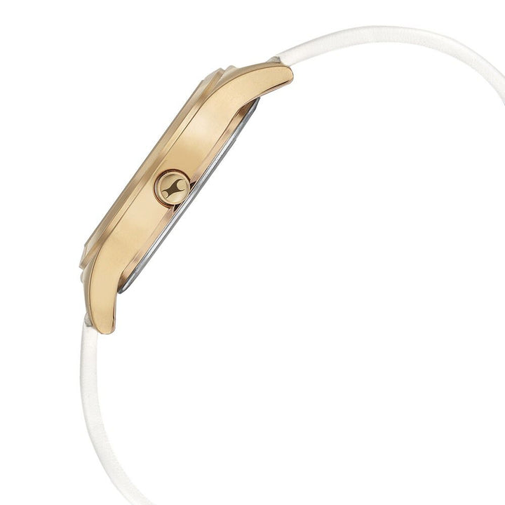 Fastrack Style Up Silver Dial Leather Strap Watch for Girls NS6152WL01