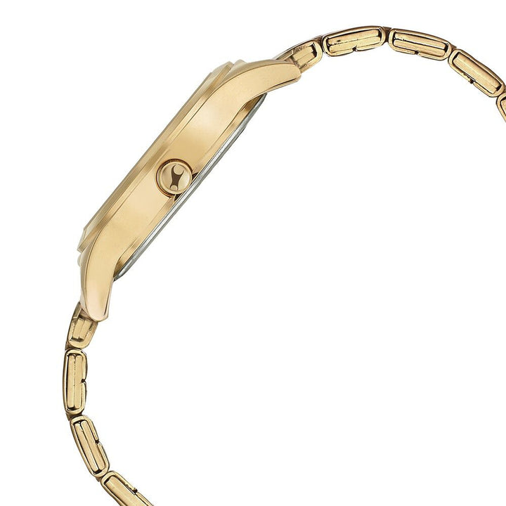 Fastrack Style Up Golden Dial Stainless Steel Strap Watch for Girls NS6152WM01