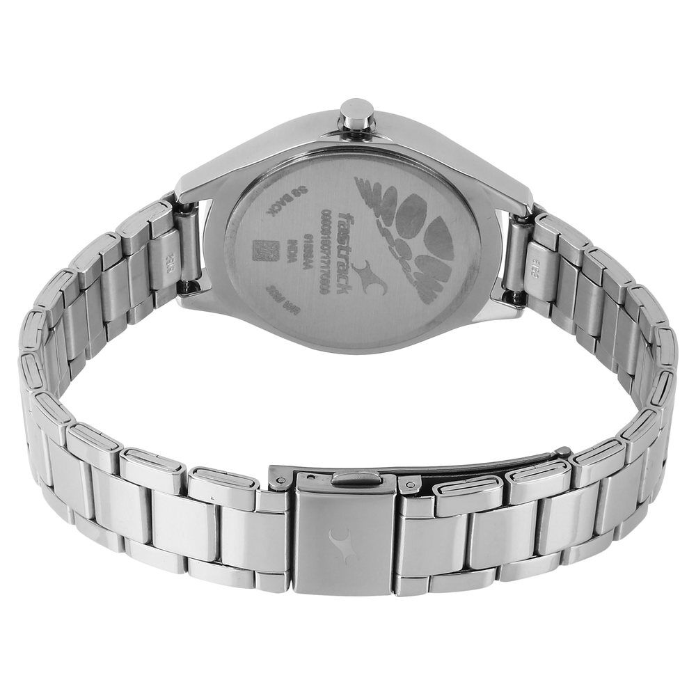 Fastrack Quartz Analog Pink Dial Stainless Steel Strap Watch for Girls NP6153SM02