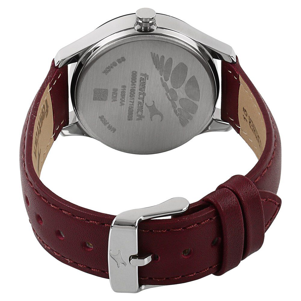 Fastrack All Nighters Quartz Multifunction Bicolour Dial Leather Strap Watch for Girls NP6163KL01