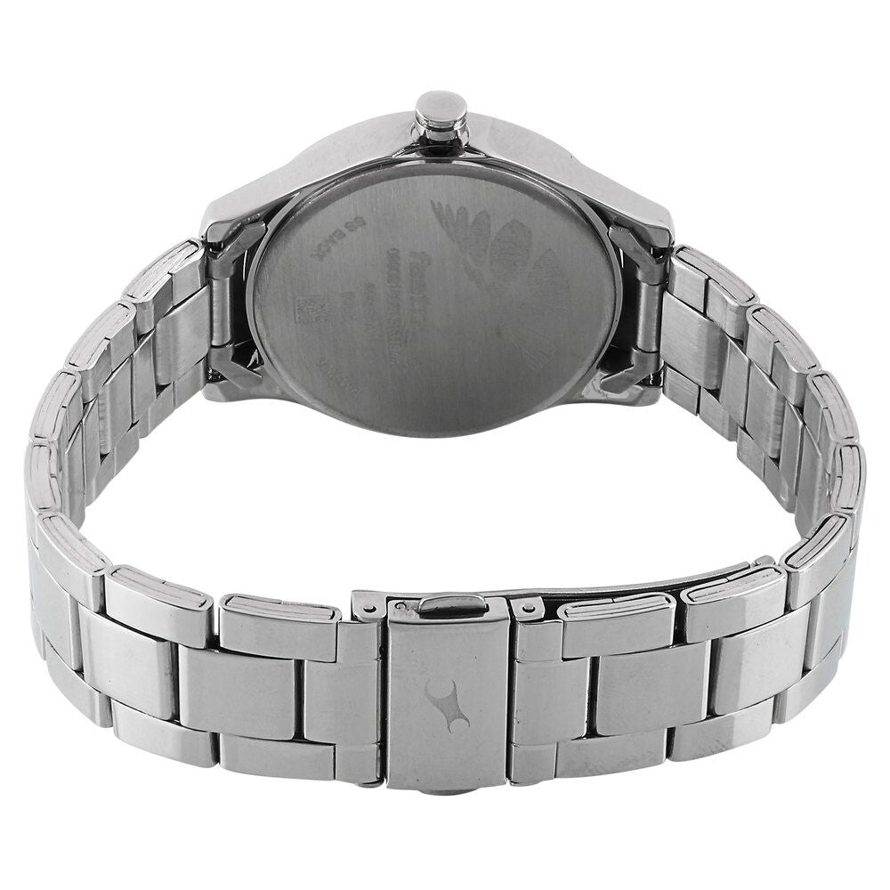 Fastrack All Nighters Quartz Analog Grey Dial Metal Strap Watch for Girls NP6165SM01