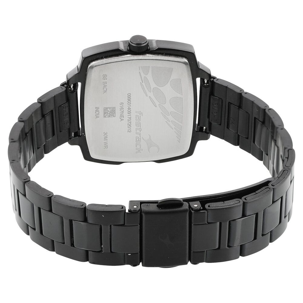 Fastrack Loopholes Quartz Analog with Date Pink Dial Stainless Steel Strap Watch for Girls 6167NM01