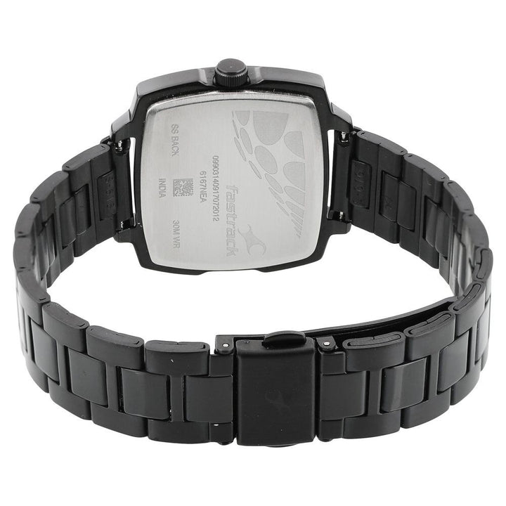 Fastrack Loopholes Quartz Analog with Date Pink Dial Stainless Steel Strap Watch for Girls 6167NM01