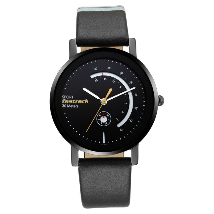 Fastrack Wear Your Look Quartz Analog with Day and Date Black Dial Leather Strap Watch for Girls NS6172NL01
