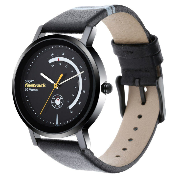 Fastrack Wear Your Look Quartz Analog with Day and Date Black Dial Leather Strap Watch for Girls NS6172NL01