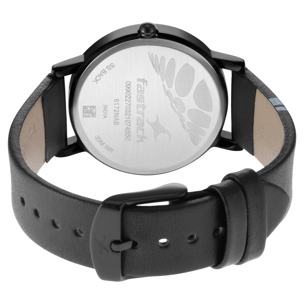 Fastrack Wear Your Look Quartz Analog with Day and Date Black Dial Leather Strap Watch for Girls NS6172NL01