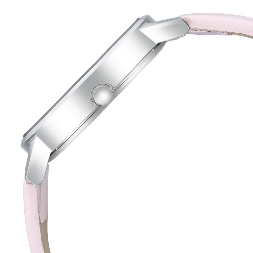 Fastrack Wear Your Look Quartz Analog with Day and Date Pink Dial Leather Strap Watch for Girls NS6172SL03