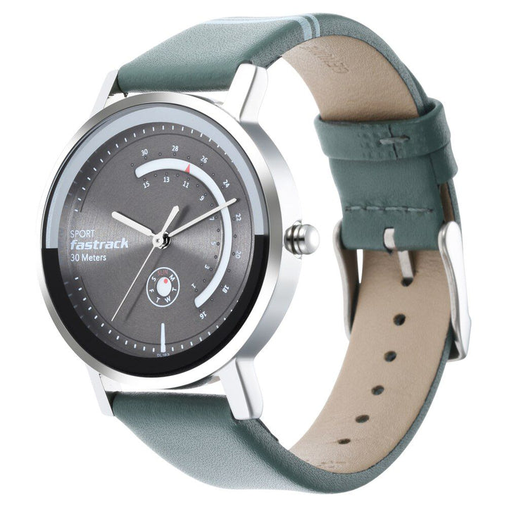 Fastrack Wear Your Look Quartz Analog with Day and Date Grey Dial Leather Strap Watch for Girls NS6172SL04