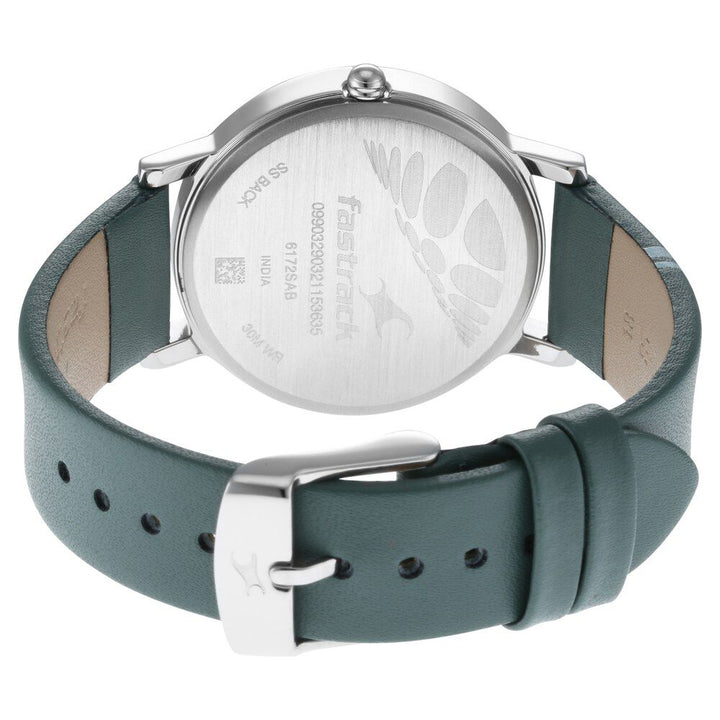 Fastrack Wear Your Look Quartz Analog with Day and Date Grey Dial Leather Strap Watch for Girls NS6172SL04